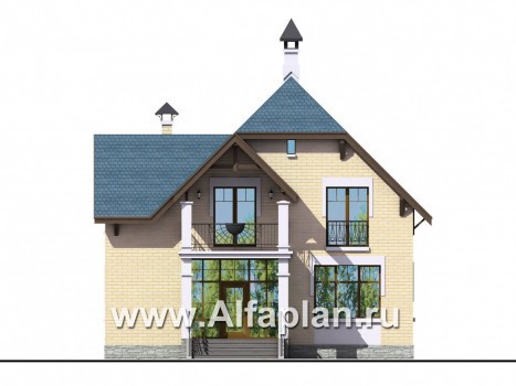 Проекты домов Альфаплан - «Дачный комфорт» - коттедж для отдыха и проживания - превью фасада №1