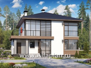Проекты домов Альфаплан - «Выбор» - экономичный и комфортный современный дом - превью основного изображения