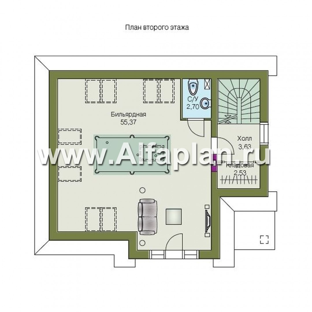 Проекты домов Альфаплан - Сауна с гостевой квартирой - изображение плана проекта №3