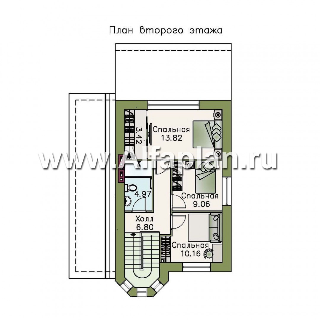 Проекты домов Альфаплан - Компактный дом для маленького участка - изображение плана проекта №2