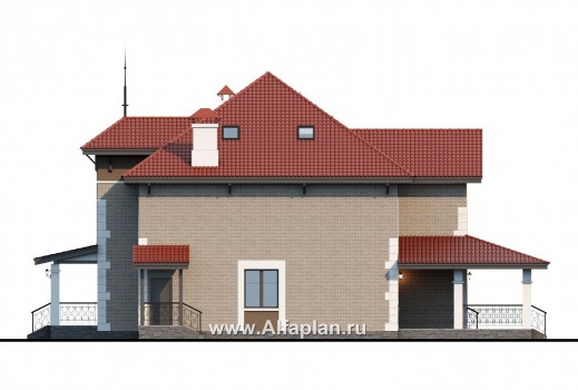 Проекты домов Альфаплан - «Демидов» - респектабельный особняк, в котором есть ВСЕ.... - превью фасада №2