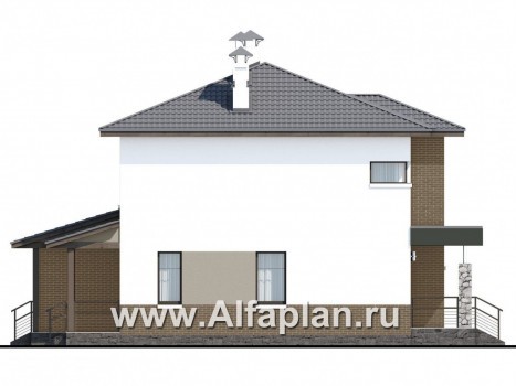Проекты домов Альфаплан - «Приоритет» - экономичный и комфортный современный дом - превью фасада №3