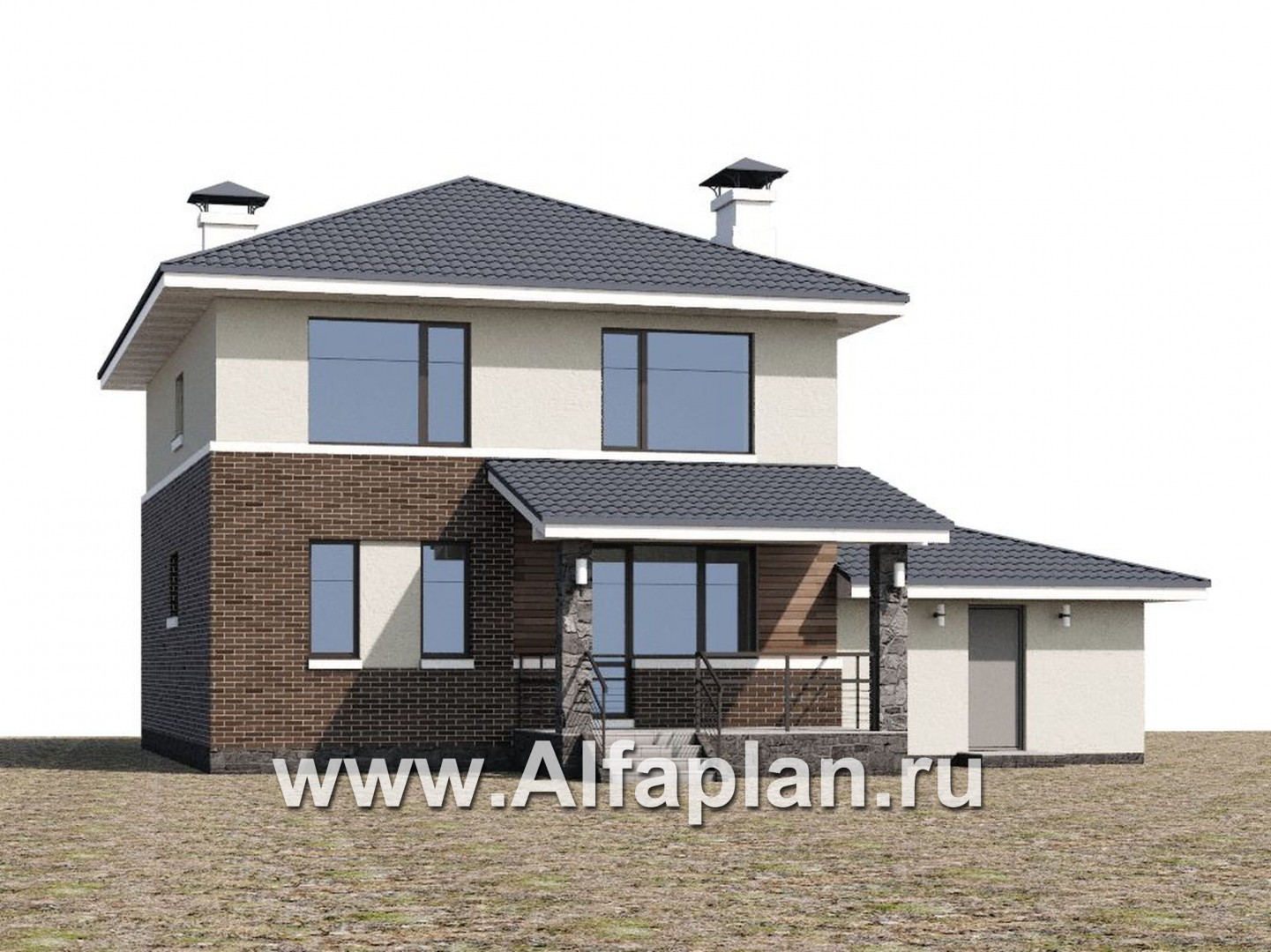 Проекты домов Альфаплан - «Вламинк» - очень удобный современный дом с гаражом - дополнительное изображение №1