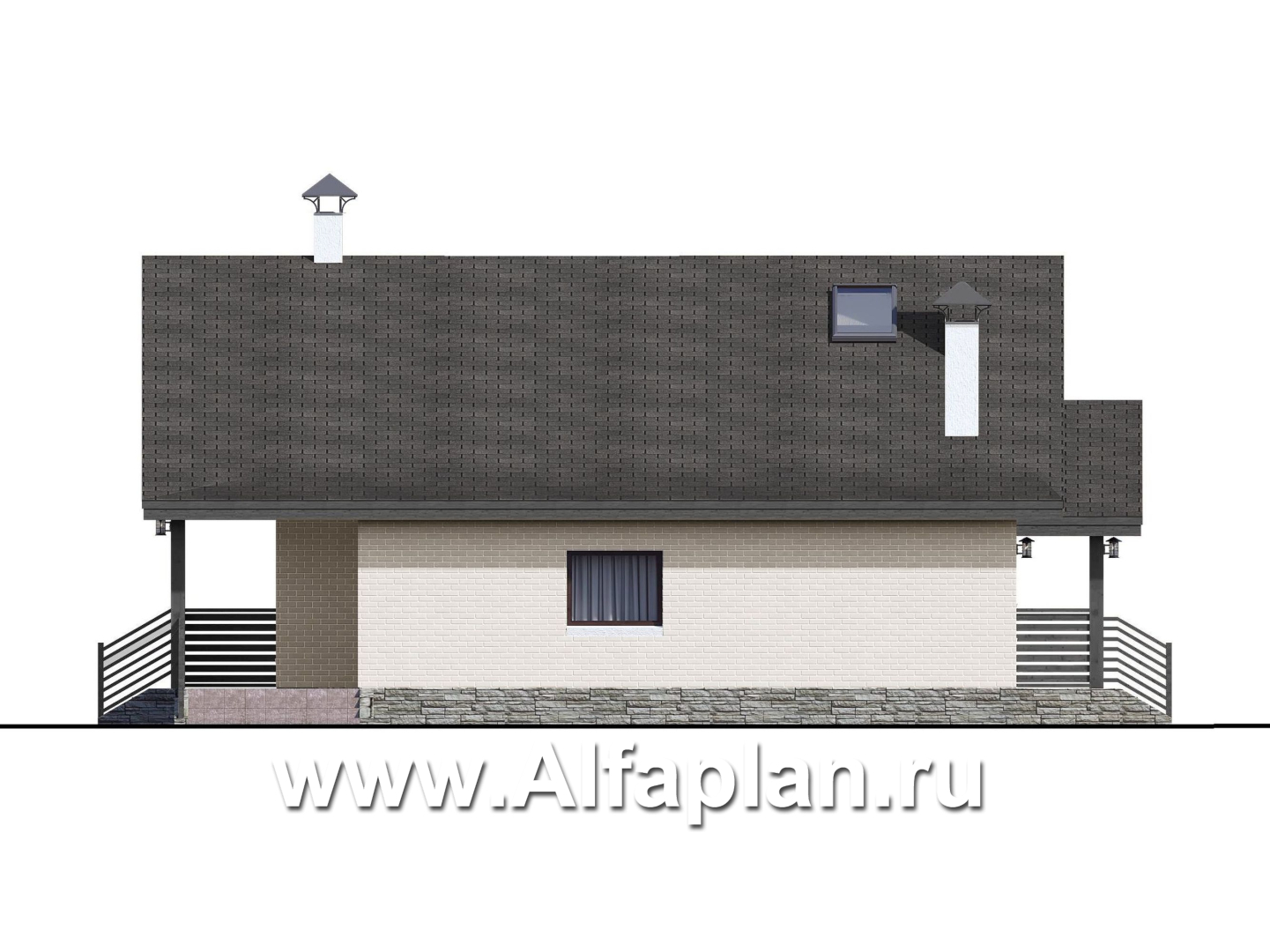 Проекты домов Альфаплан - «Моризо» - шале с четырьмя спальными комнатами - изображение фасада №2