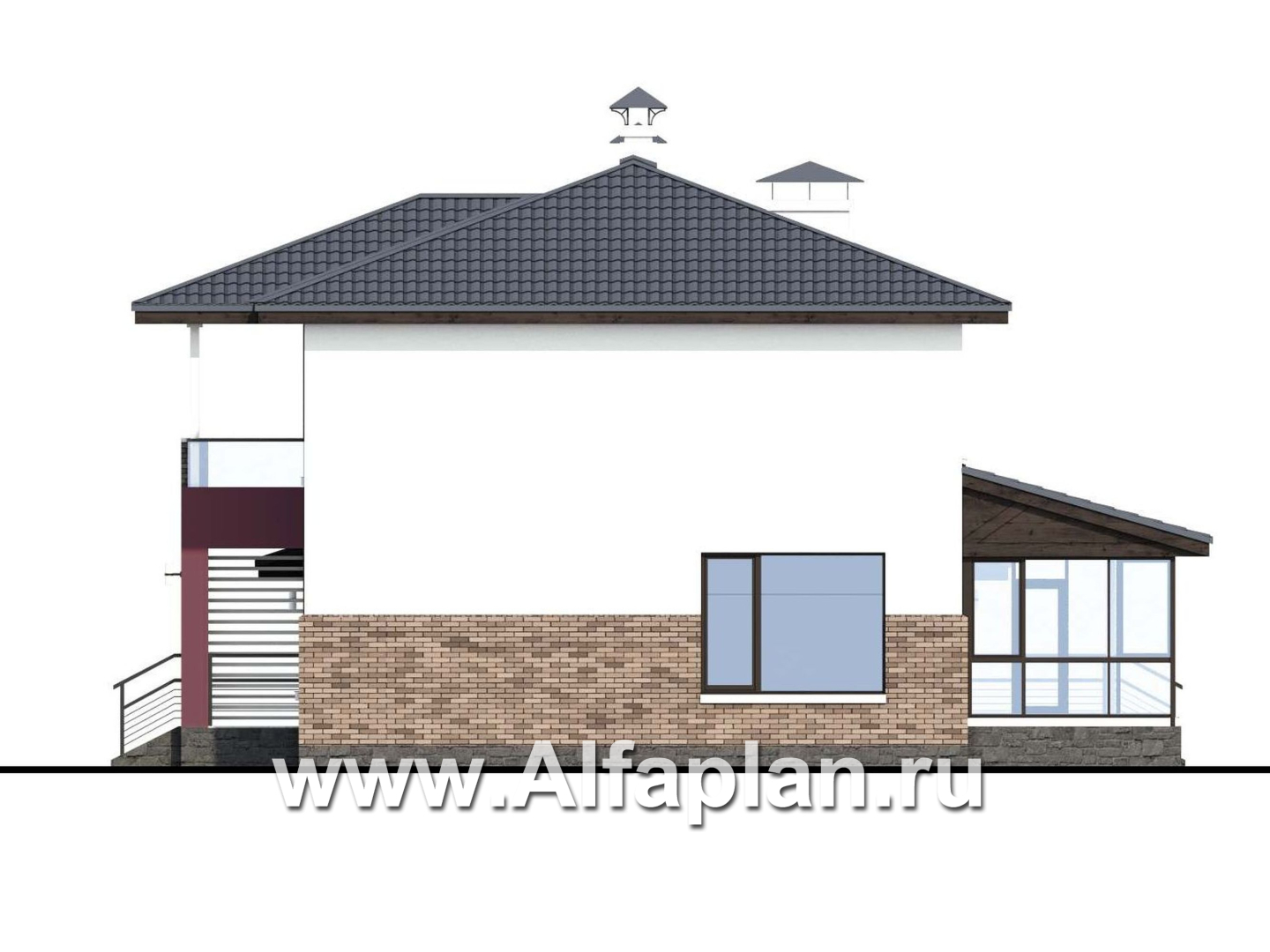 Проекты домов Альфаплан - «Орбита» - современный и удобный компактный дом - изображение фасада №2