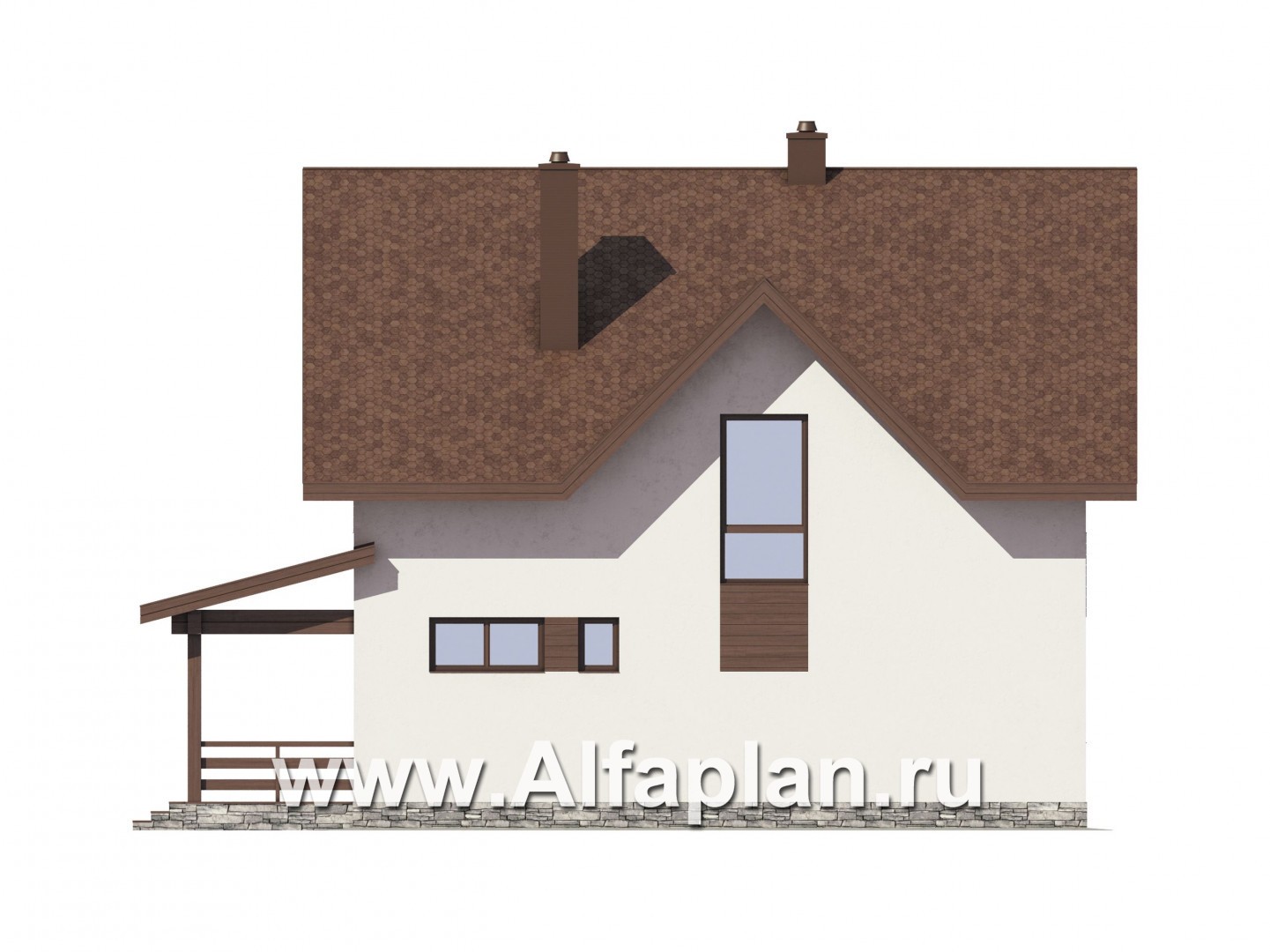Проекты домов Альфаплан - Экономичный дом для большой семьи - изображение фасада №3