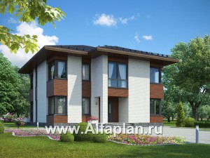 Проекты домов Альфаплан - Двухэтажный дом в современном стиле - превью основного изображения