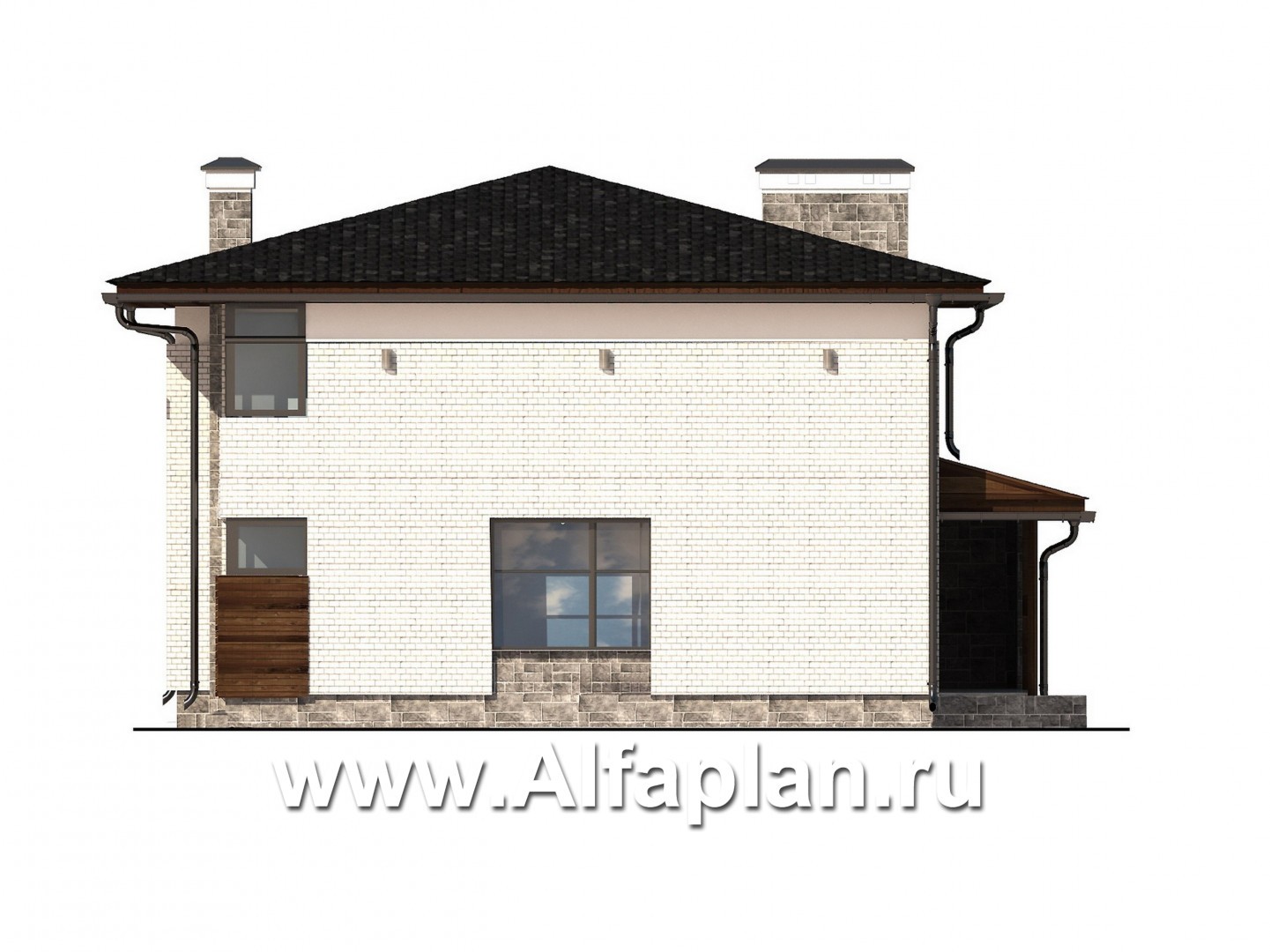 Проекты домов Альфаплан - Дом с интересным дизайном и практичной планировкой - изображение фасада №2