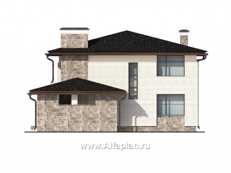 Проекты домов Альфаплан - Дом с интересным дизайном и практичной планировкой - превью фасада №3