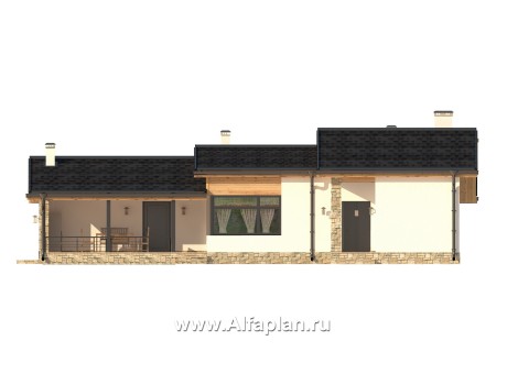Проекты домов Альфаплан - Небольшой уютный дом для отдыха - превью фасада №1