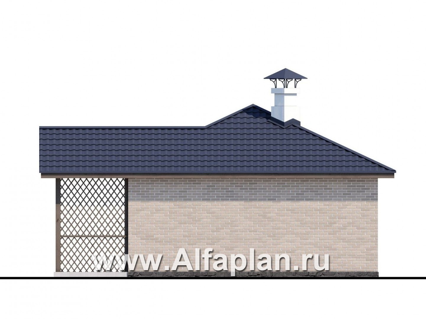 Проекты домов Альфаплан - Удобная и красивая  угловая баня - изображение фасада №4