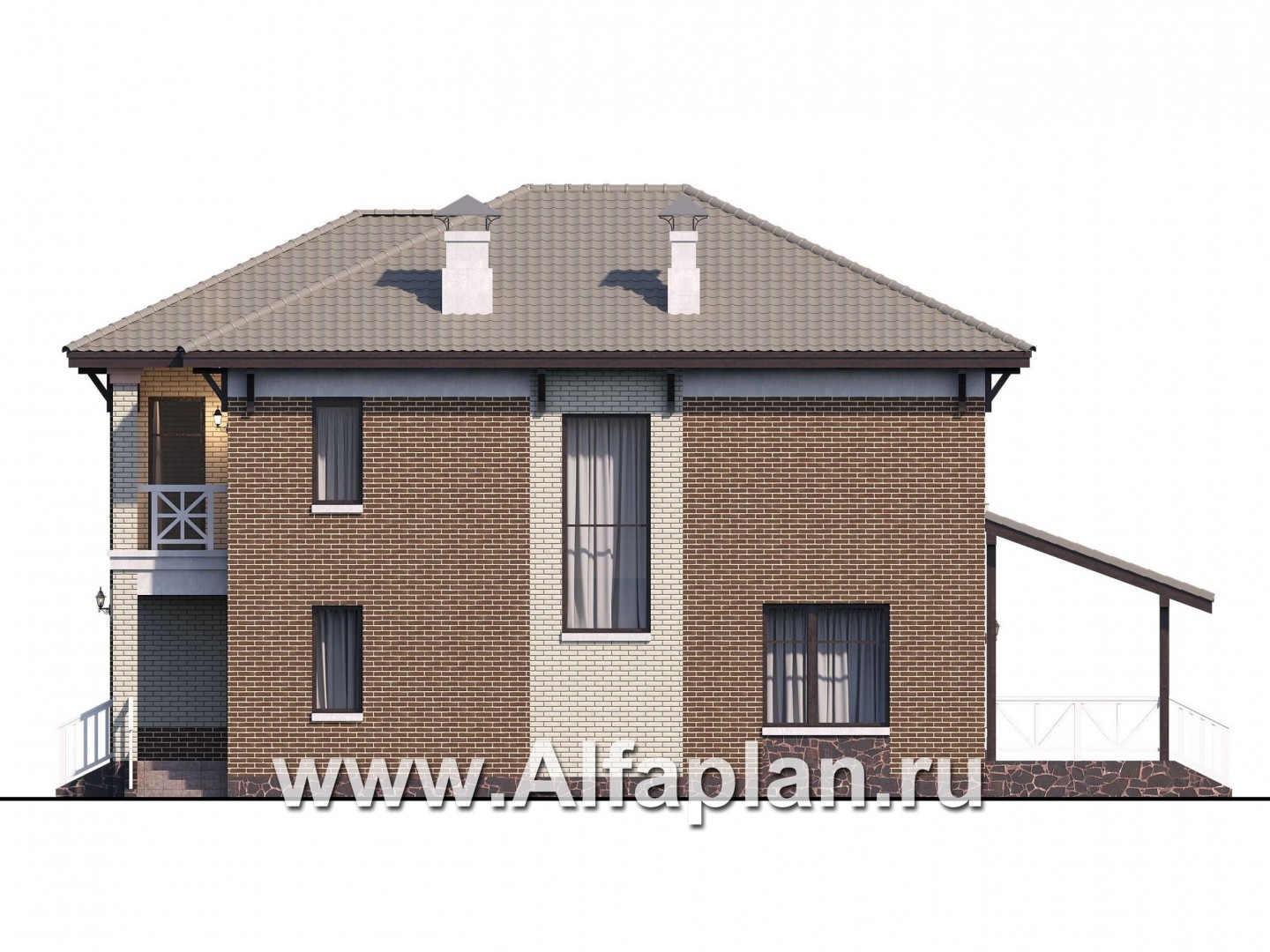 Проекты домов Альфаплан - «Вишера» - стильный дом с оптимальной планировкой - изображение фасада №2