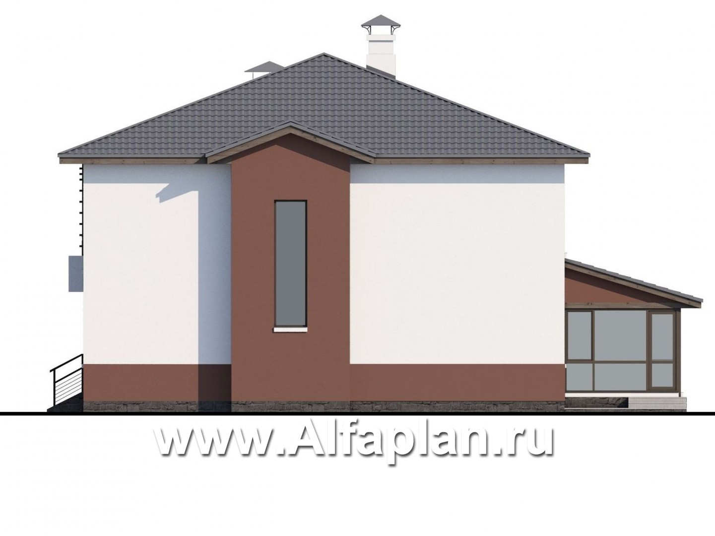Проекты домов Альфаплан - «Выбор» - экономичный и комфортный современный дом - изображение фасада №2