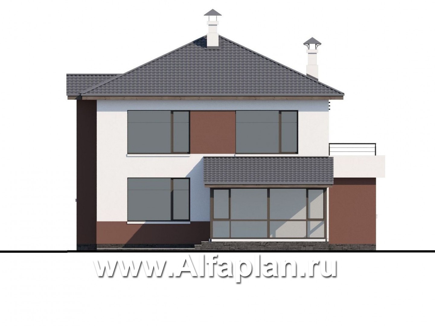 Проекты домов Альфаплан - «Выбор» - экономичный и комфортный современный дом - изображение фасада №4