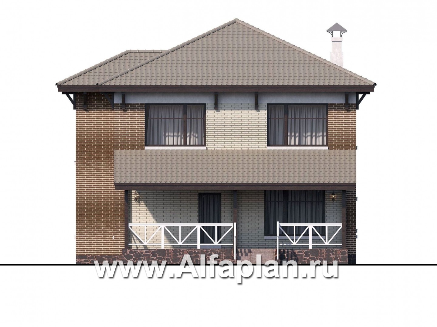 Проекты домов Альфаплан - «Вишера» - стильный дом с оптимальной планировкой - изображение фасада №4