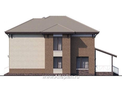 Проекты домов Альфаплан - «Вишера» - стильный дом с оптимальной планировкой - превью фасада №2